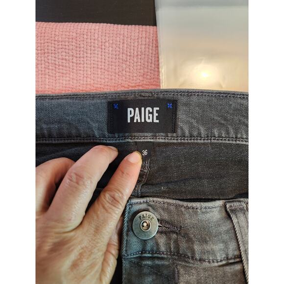 Paige Jake Slim Straight Leg Jeans Gray Denim Size 36 Stretch Comfort - Picture 3 of 6